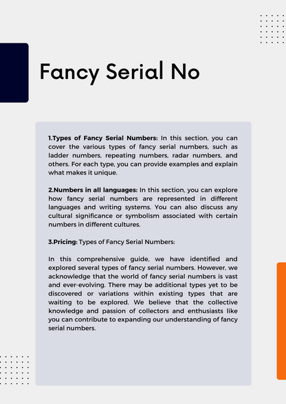 Guide to Fancy Serial Numbers by Dr Ali Mehilba, Digital PDF Book