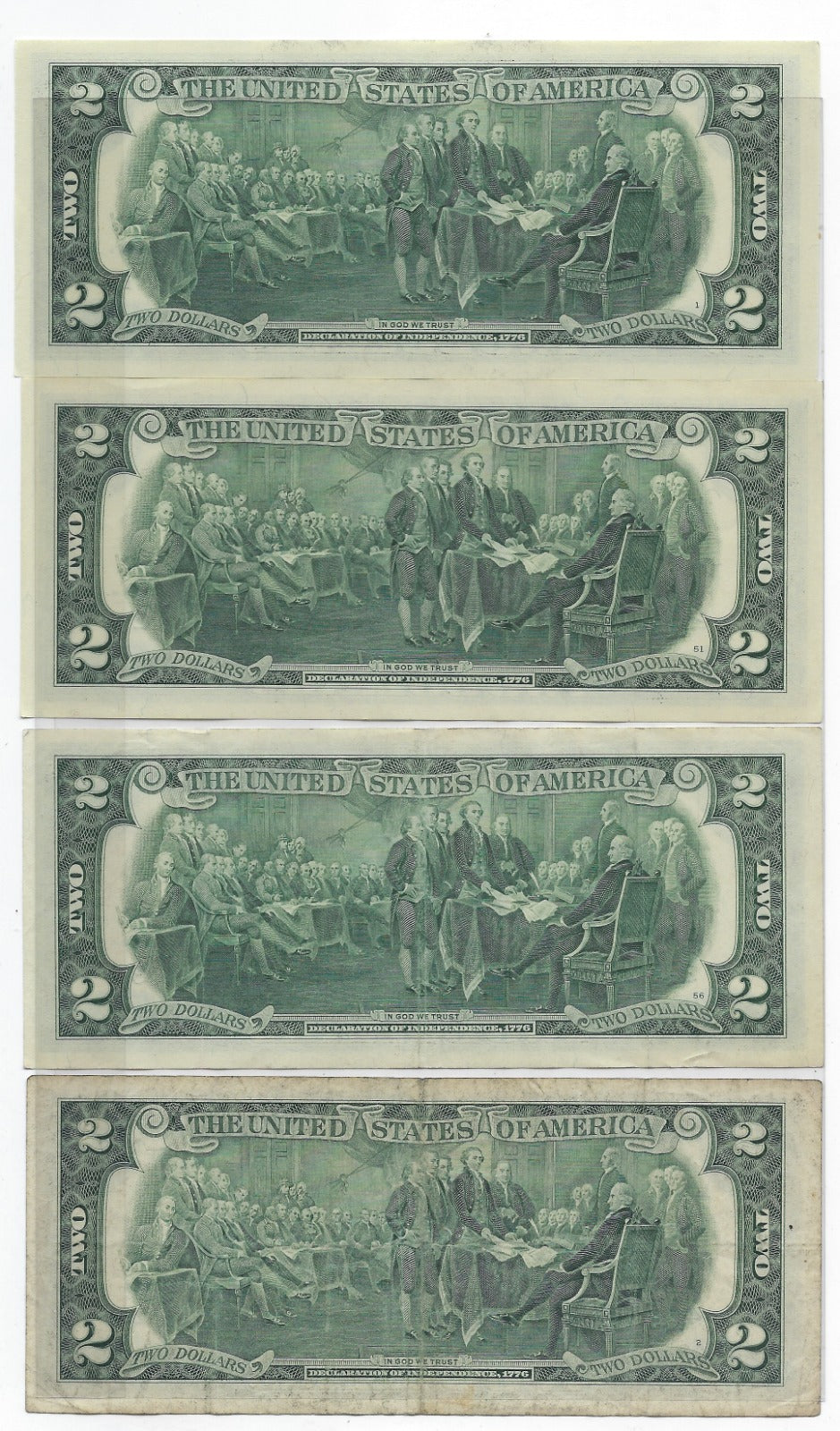 US$2 dollars bill x12 Different Districts in a good Grade.V22