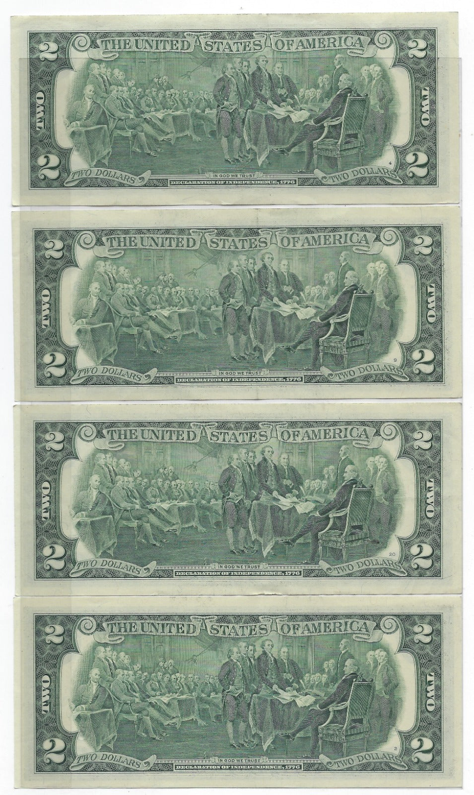 US$2 dollars bill x12 Different Districts in a good Grade.V22