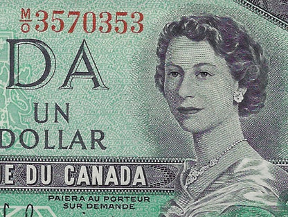 1967 Canada 1 Dollar Elizabeth Fancy SN almost Radar 35 703 53 UNC   Error Shift down.MC1