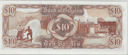 Guyana 1992 10 Dollars UNC 64 PQ ,P.23f,Fancy Number Radar,Bookend &Trinary 973379.FN20           