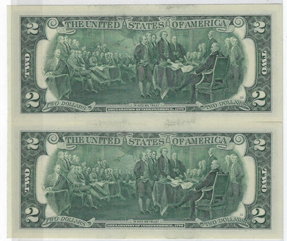 US $2 FRN  San Francisco 12L Fancy SN  x2 Consecutive,including Single Bookends  4------4  UNC.FN37                             