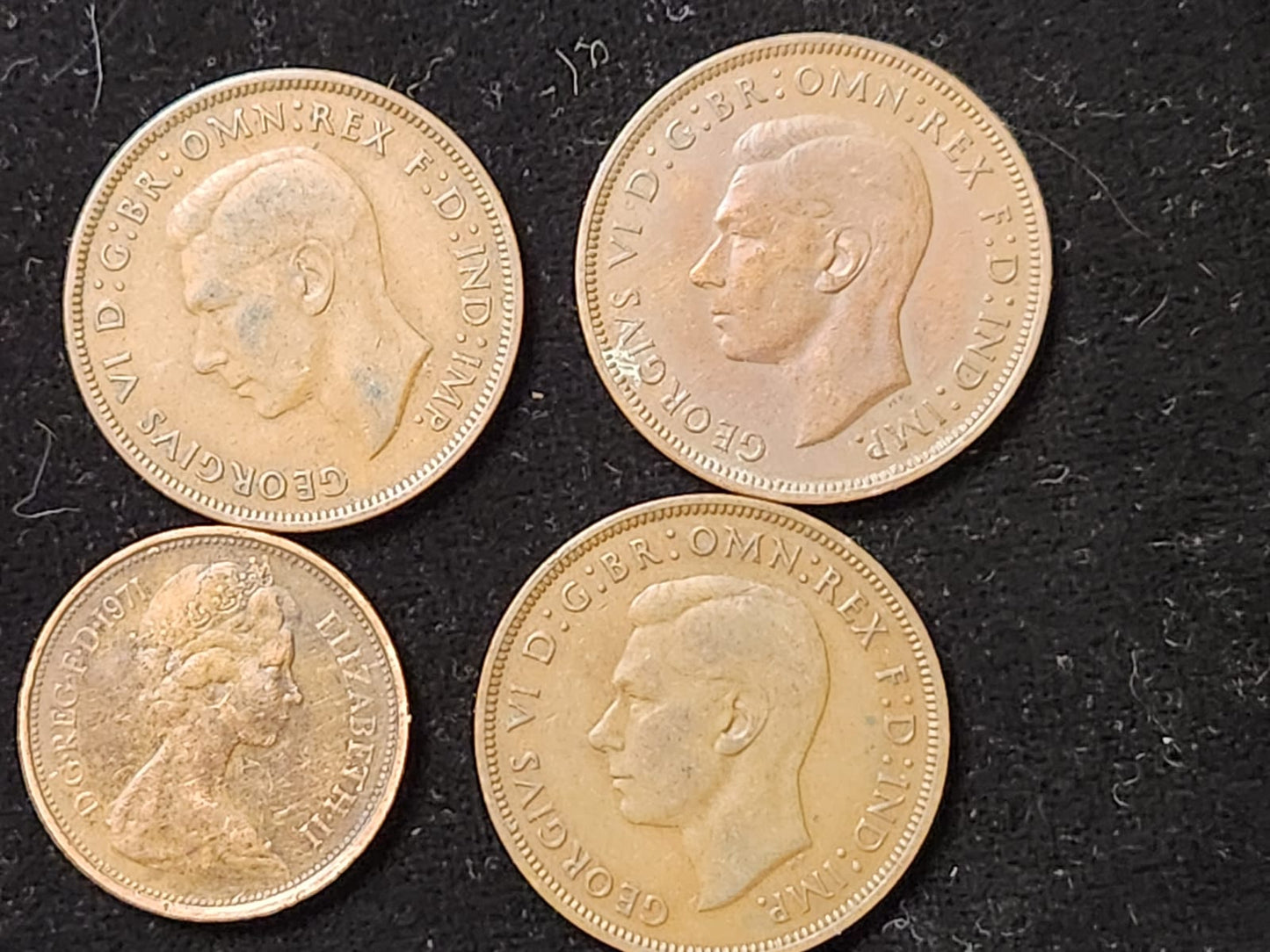 OLD BRITISH coins kg George VI& Elizabeth 7 coins.CB5A