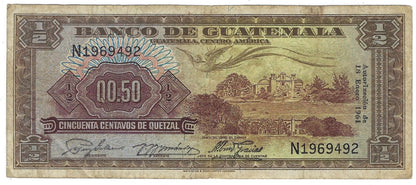 1961 Guatemala.50 Cincuenta VF. G1C 