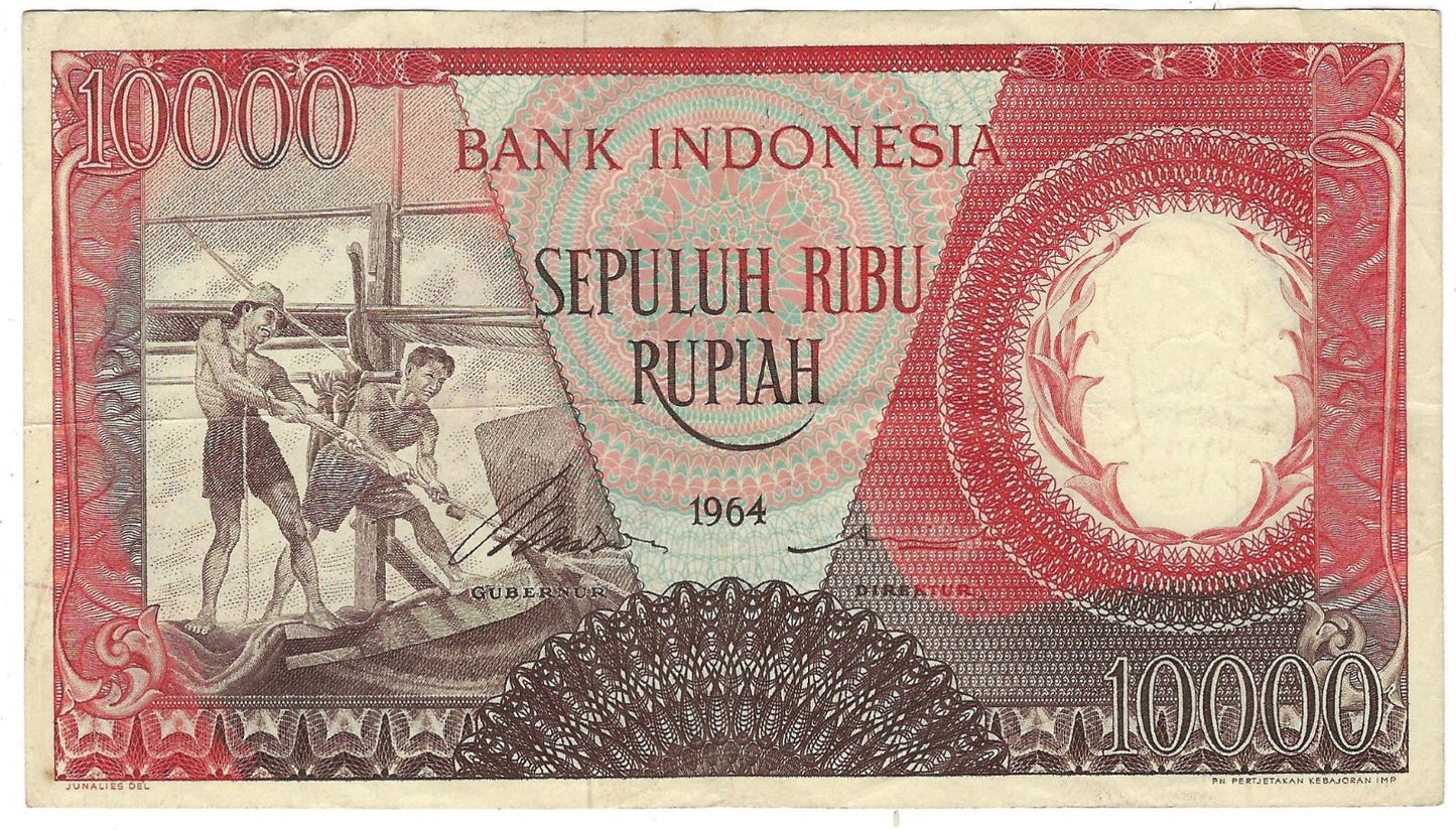 Indonesia 1000 Rupiah 1964,Mehilba RR1,P99,REPLACEMENT Prefix X--,XF.RI8