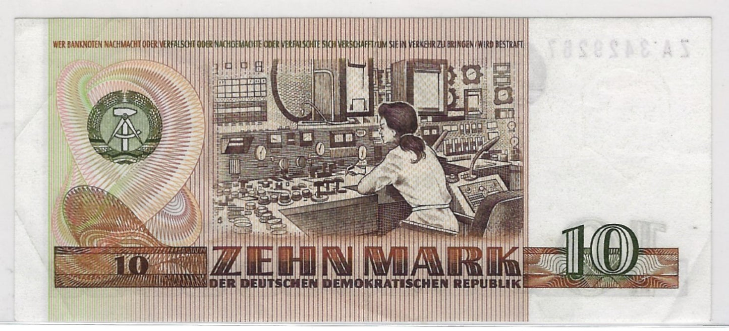 Germany 10 mark 1975 replacement, P30b , Mehilba RE4b, P28b,REPLACEMENT Prefix ZA, aUNC.
RG2B
