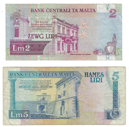 Malta 2&5 Liri 1967 VF.M3A 