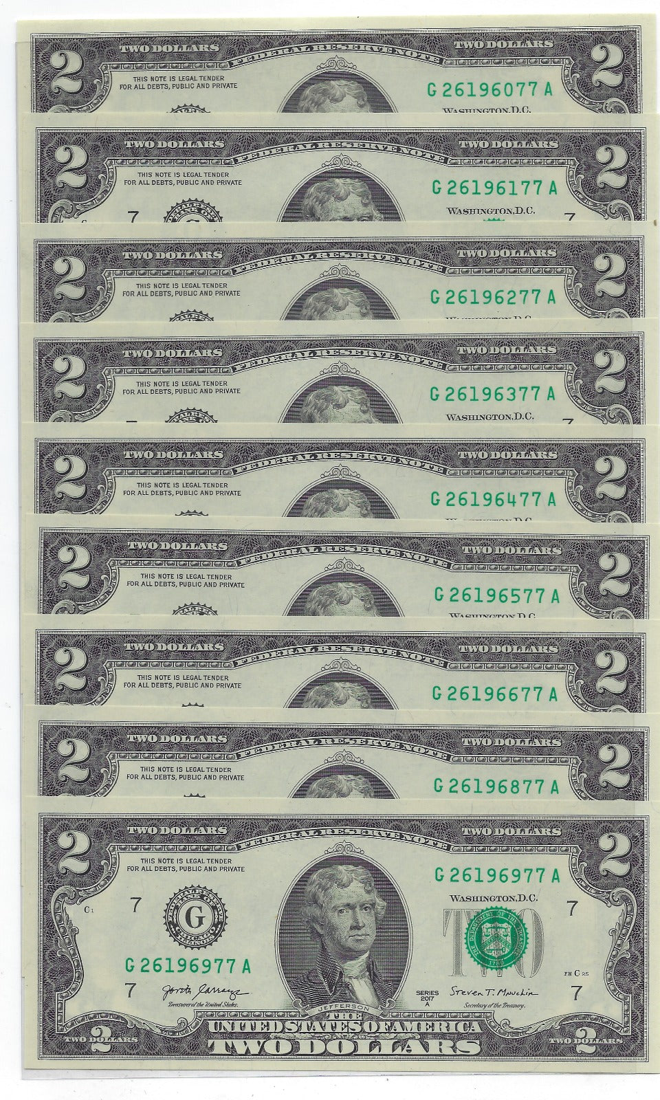 US$2 FRN Chicago 7G Fancy SN - Identical Last 2 Digits-Lucky 77(9 UNC).FNB14