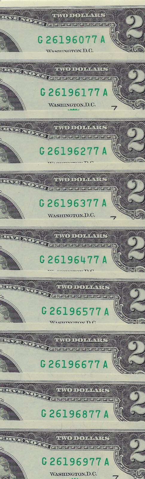 US$2 FRN Chicago 7G Fancy SN - Identical Last 2 Digits-Lucky 77(9 UNC).FNB14