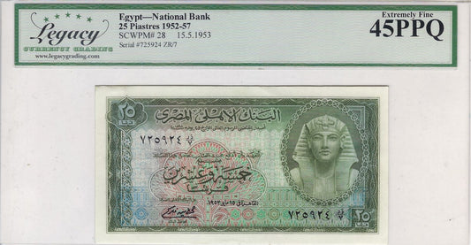 Egypt 25 piasters 15.May 1952, Legacy 45 PPQ.EG2e