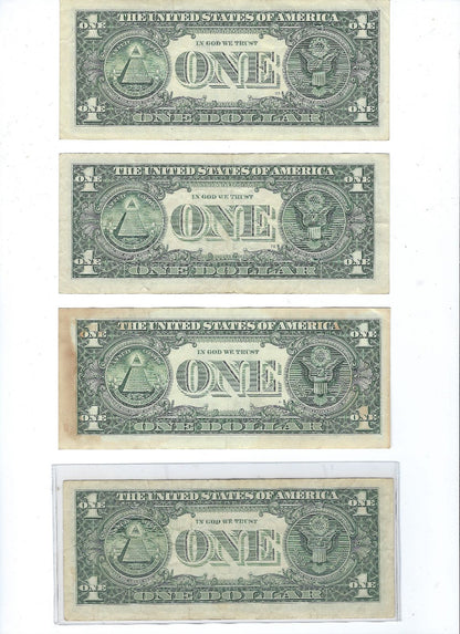 US $1 FRN Fancy SN Ending Trial 000 x 4 Different Districts.F48