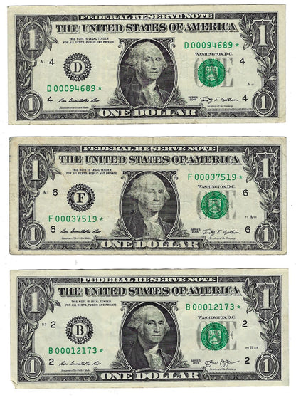 US $1FRN Fancy SN Starting Trial 000 x 3 Different Districts.F49