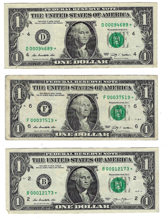 US $1FRN Fancy SN Starting Trial 000 x 3 Different Districts.F49