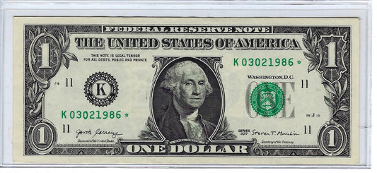 US$1 FRN  Fancy * Birthday* Star note 03 02 1986 Dallas 11K  VFine. FNB1