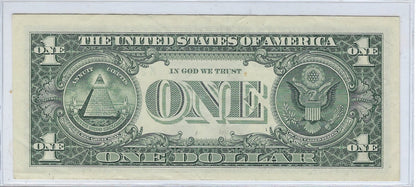 US$1 FRN Fancy Star note*Birthday* 2004 and may read 2004  8 9  Kansas 11K XFine.FNB3