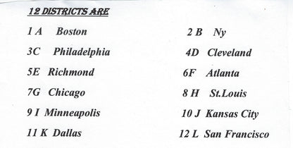 US$2 FRN x 10 Different Districts out of 12, average V Fine .FN59