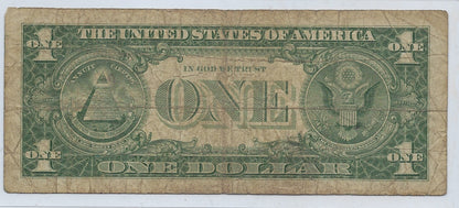 US$ 1 Silver Certificate 1957B Star Note *Replacement * F to VF Fancy SN 1915. (57A)