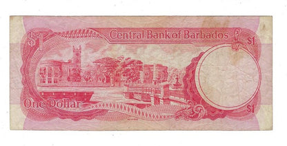 Barbados Island 1 Dollar Banknote "Replacement" 1973 Uncirculated Cond, P#29-A VF.RB7