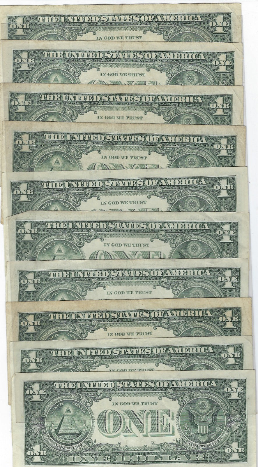 US$1 FRN x10  All Trio 000 to 999 Including Lucky 777 & 8888 VF .FN38