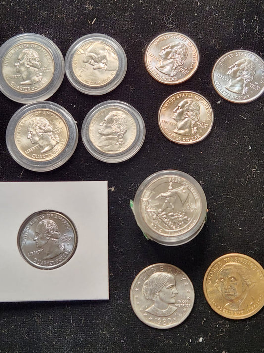 USA Mint Coins 1/4 & 1$  Face Value About 8$ .Z4K1