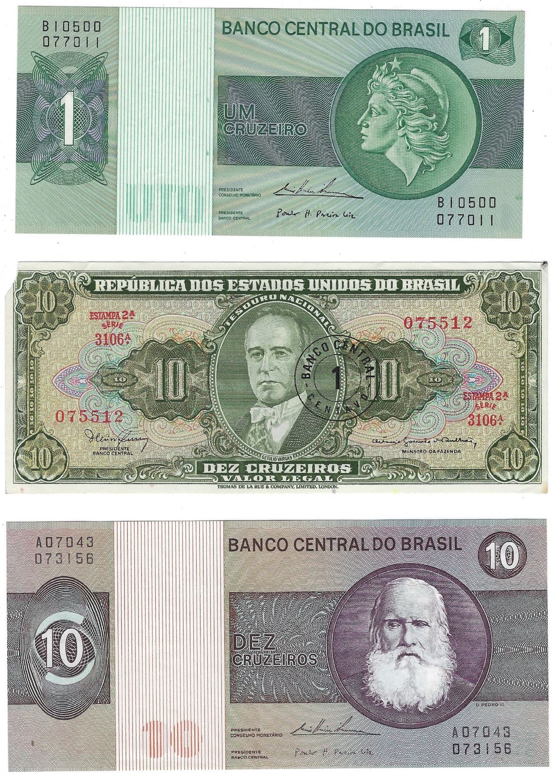 Brasil lot of 6 Different Old  Issues Average  XF to UNC.B1E