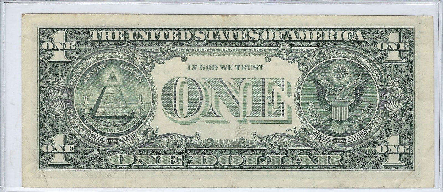 US$1 FRN Star note 10 J Kansas City Fancy SN Quad 5555 VF.FN37?