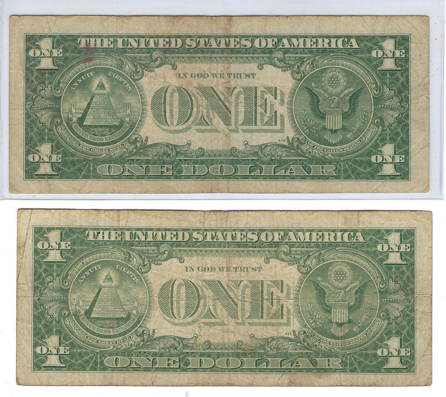 US$1 Silver Certificate Series 1957B x2 Notes Lucky 7 Fine.FN38?