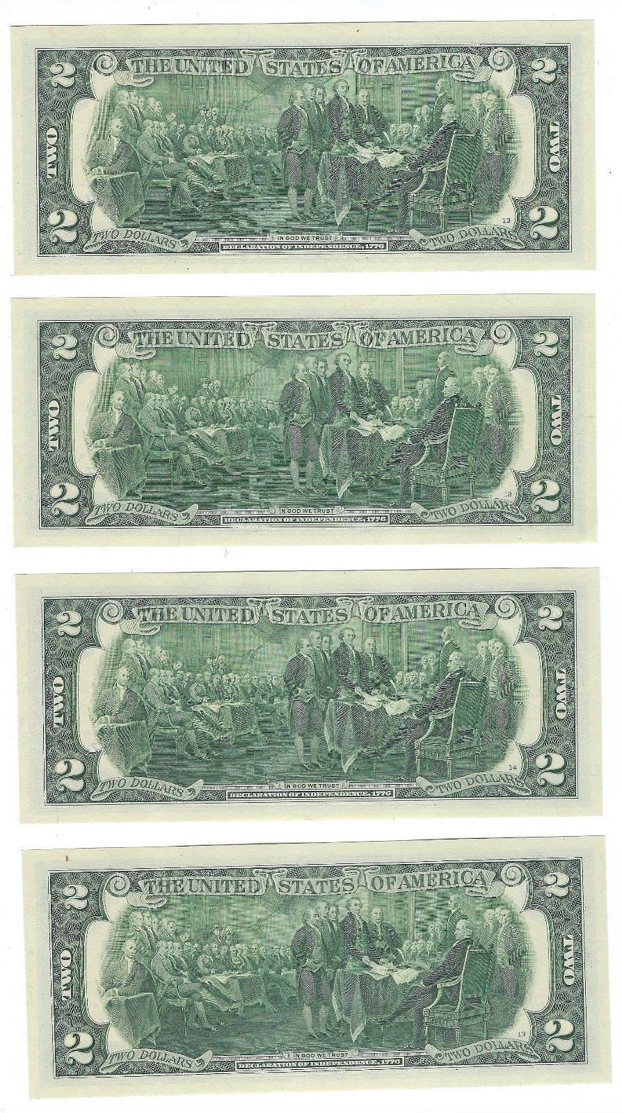 US$2 FRN Chicago 7G x 8 Fancy SN Notes All Ending 62 UNC.FN27?