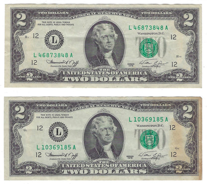 US$2 FRN San Francisco 12L x 2 Rare 1976 VF. FN28?