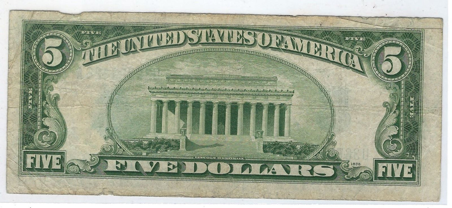 Silver Certificate $5 1934D Fine SN 36799026.FN45?