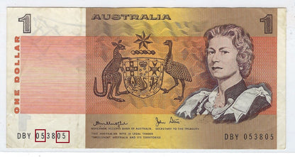 1982 Australia R-78.. $1 Dollar - Johnston/Stone Queen Elizabeth Fancy SN Bookends Double , 05 38 05.FN48