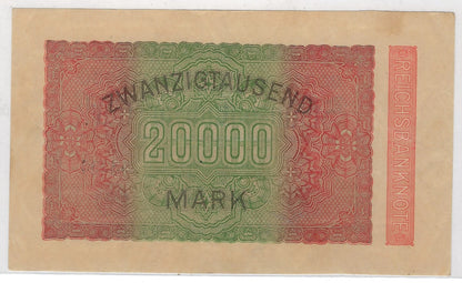 Germany 20.000 Mark P.85 ,Fancy Serial N ( About Solid 353333 ) 1923 VF.G3Z