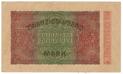 Germany 20.000 Mark P.85 ,Fancy Serial N ( Double Bookend 14 17 14) 1923 XF.G4Z