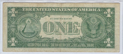 US$1 Silver Certificate 1957 STAR Note Fancy SN Single Bookend VF.FN105
