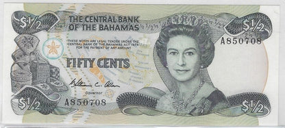 Bahamas 1974 ½ Dollar Q.Elizabeth,est $20.B3A