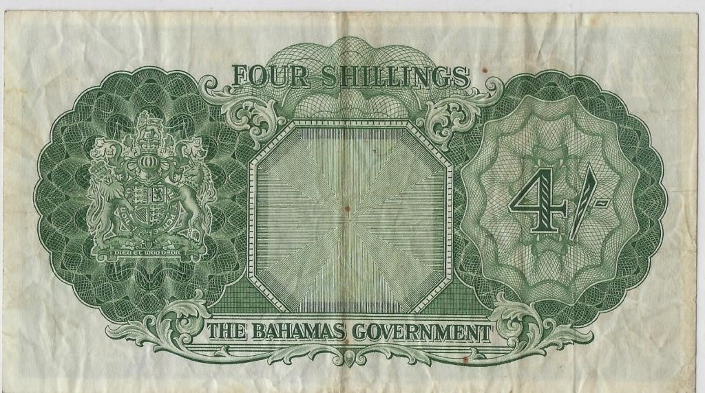 Bahamas British 1953 4 Shillings Rare.est $80.b4a