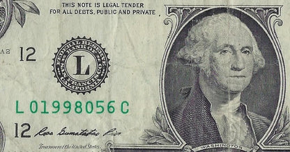 US$1 FRN Washington Fancy SN DATE 1998 05 6 Read More in Description San Francisco 12L F.R1Y