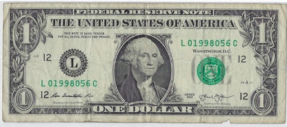 US$1 FRN Washington Fancy SN DATE 1998 05 6 Read More in Description San Francisco 12L F.R1Y