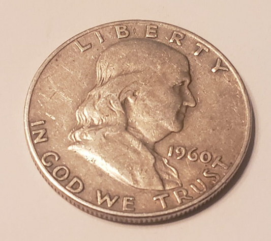 USA Silver Half Dollar Franklin 1960 D in a good condition.(CB9a3)