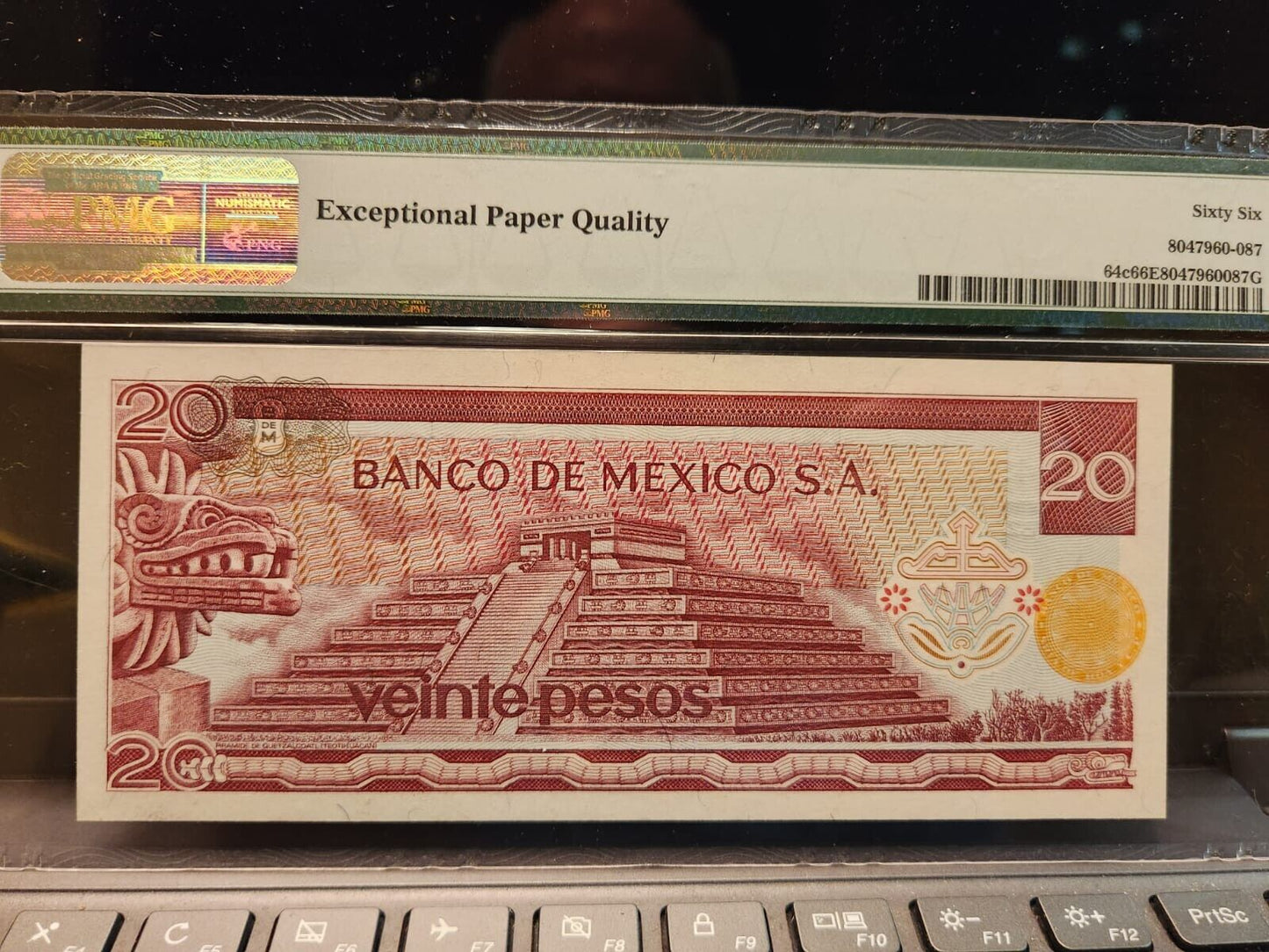 Mexico 1976 20 Pesos UNC PMG Certified 66 EPQ