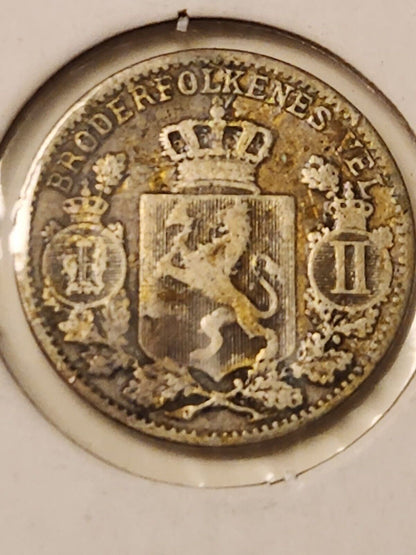 NORWAY - 25 ore - 1896 - K360 - SILVER. in good Condition. Y41