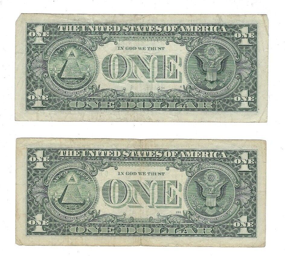 US$1 X 2 FRN Star Note G7 Chicago & 11K Dallas Trio Lucky 999 VF.V35