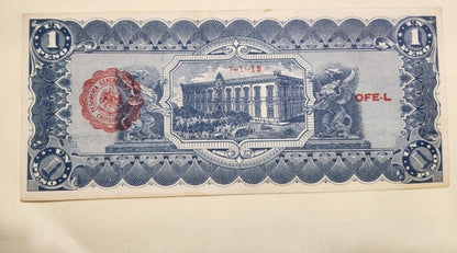 Vtg 1915 Mexico Banknote 1 Peso Bravo Revolutionary Monterrey Paper Money ,XF, est $20 ++.LA4
