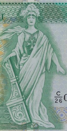 MALTA 10 LIRI POUND P47a 1967, EURO PIGEON UNC RARE SIGN PMG 64 EPQ Est.$190++.F14