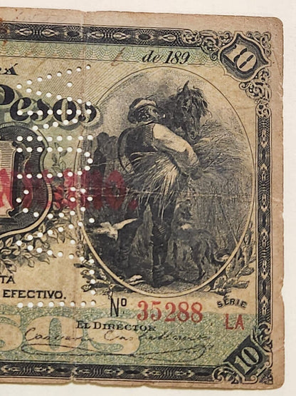 Banco de YUCATECO , MERIDA Mexico 10 Pesos 1903) ,est $150 ++.L21