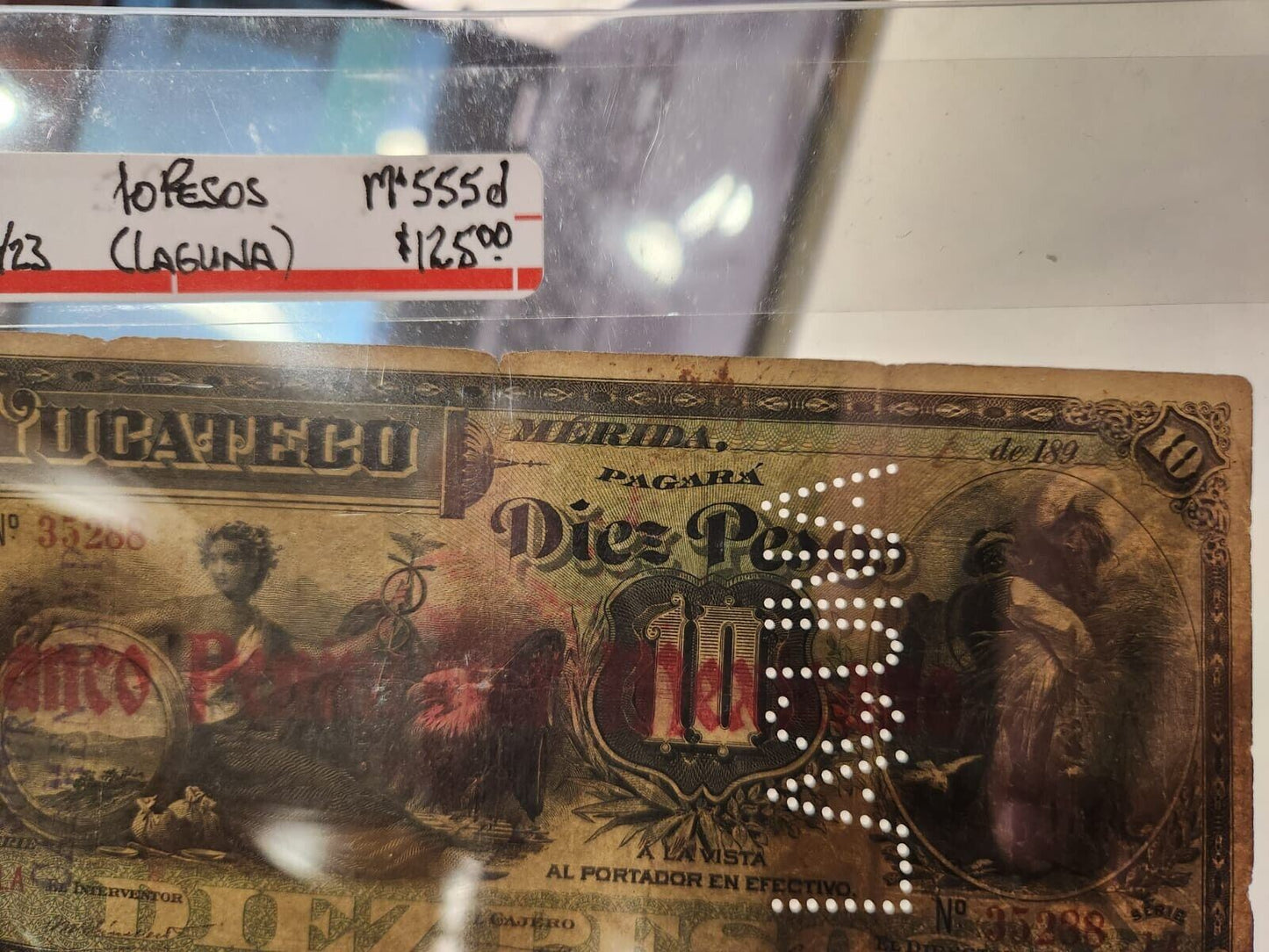 Banco de YUCATECO , MERIDA Mexico 10 Pesos 1903) ,est $150 ++.L21