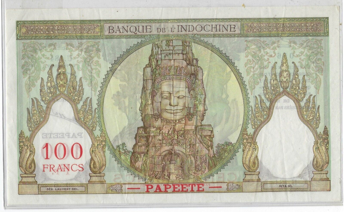 Tahiti Indochine 100 Francs - Papeete 1963 - 1965 Pick 14d XF