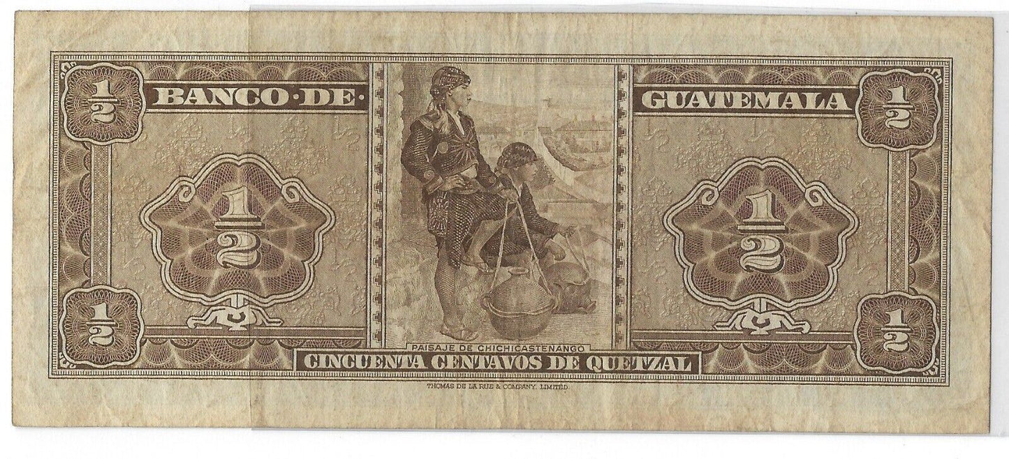 Guatemala Half 1/2 quetzal 50 centavos 15.1..1965 P-51 VF Est $95.GU4