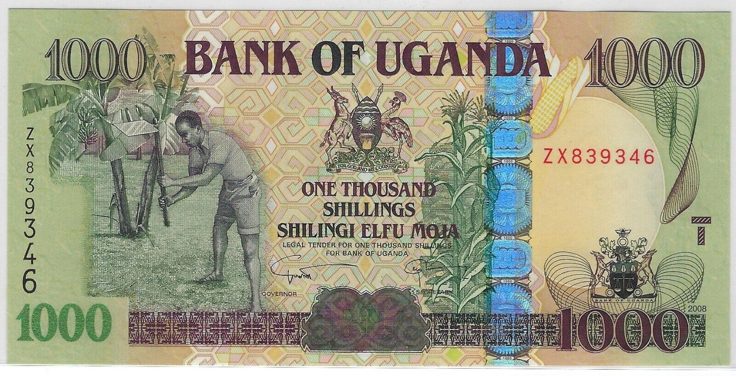 Uganda 1000 Shillings 2008 REPLACEMENT Mehilba RH13 ,P49 Sig 13 UNC .Ug6