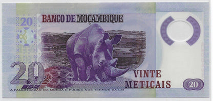 Mozambique 20 Meticais (16.6.2011) Polymer"REPLACEMENT/STAR" Mehilba RA1.Mz3
